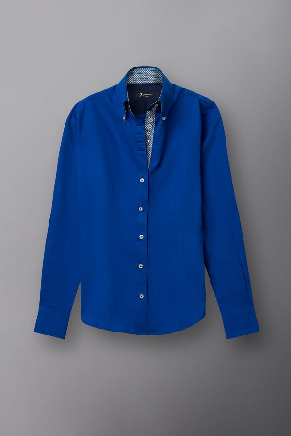 Camicia Donna Silvia Iconic Popelin Stretch Blu scuro