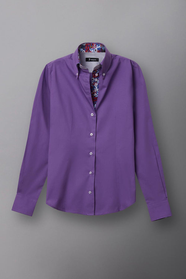 Silvia Iconic Poplin Stretch Women Shirt Purple