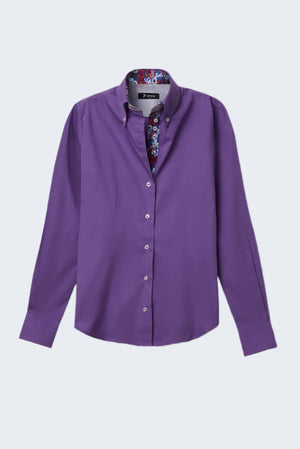 Camisa Mujer Silvia Iconic Popelin Stretch Morado