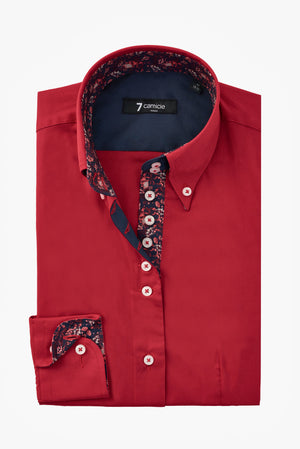 Camisa Mujer Silvia Iconic Popelin Stretch Rojo