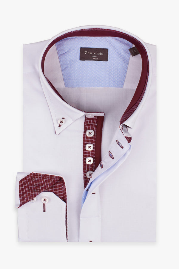 Camicia Uomo Roma Iconic Armaturato Bianco Bianco