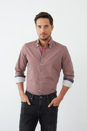 Roma Iconic Poplin Men’s Shirt Red White