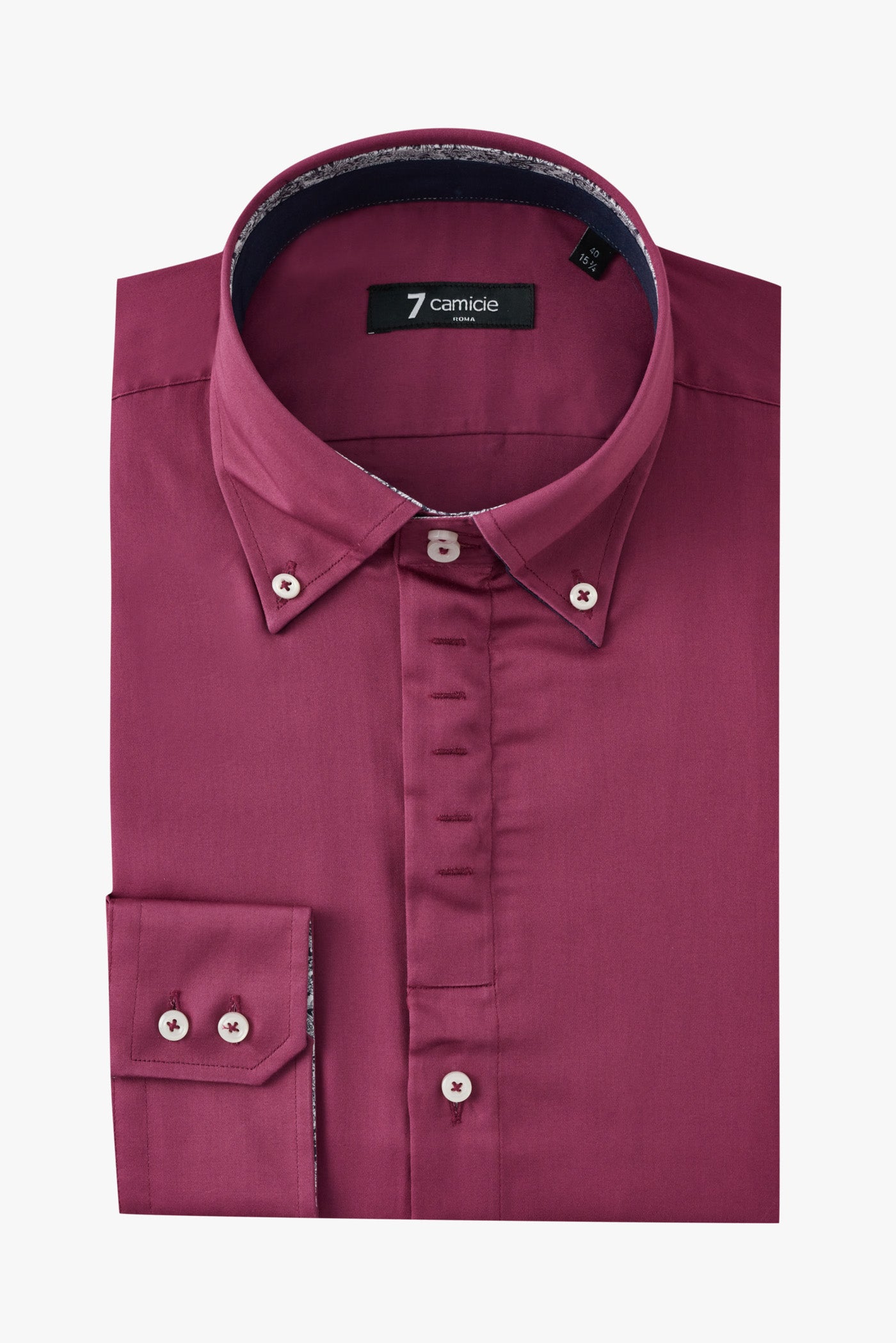 Roma Iconic Satin Man Shirt Purple 43/Xl Roma Iconic Satin Man Shirt Purple 43/Xl