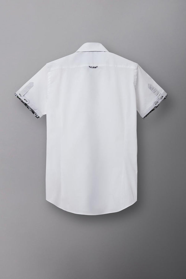 Roma Iconic Poplin Stretch Man Shirt Short Sleeve White