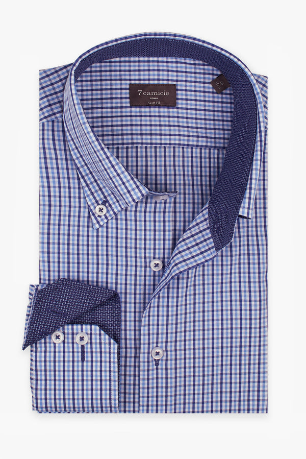 Camicia Uomo Roma Sport Popelin Blu Celeste