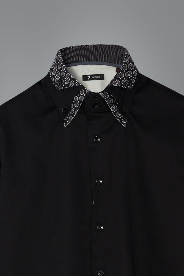 Vesuvio Iconic Satin Man Shirt Black