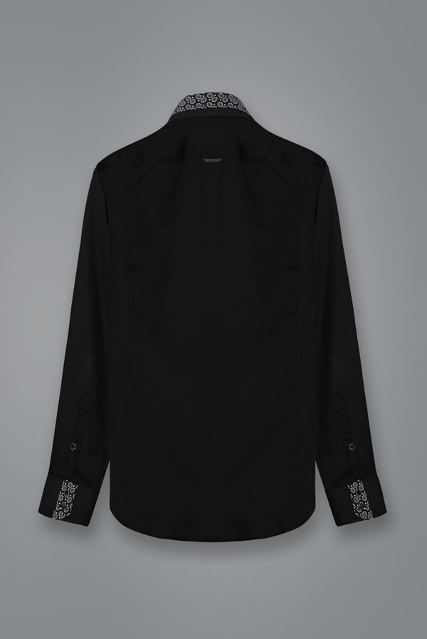 Vesuvio Iconic Satin Man Shirt Black