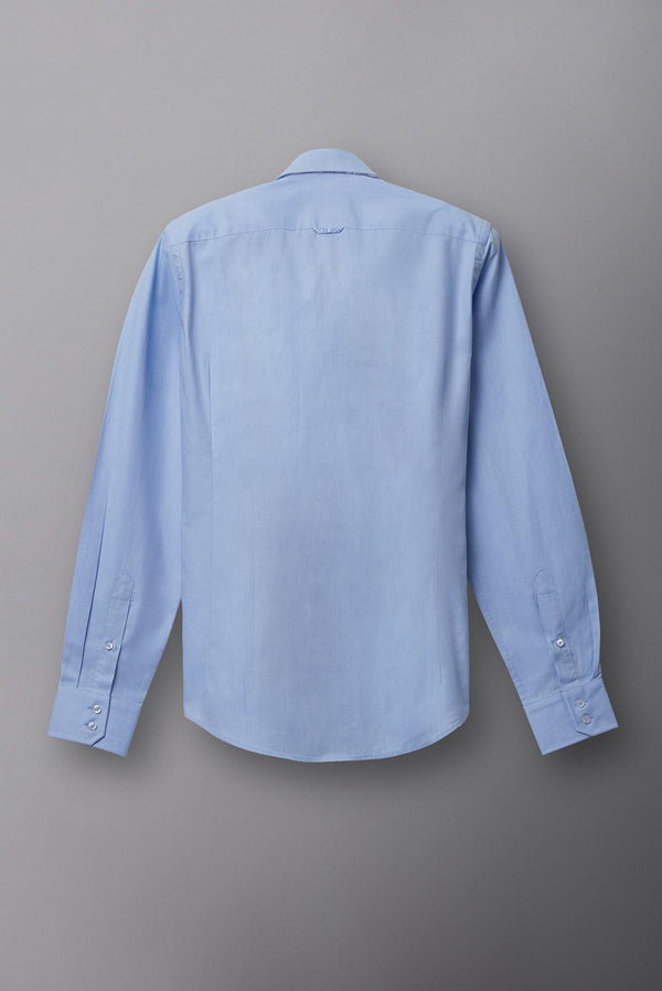 Button down Collar Oxford Man Shirt Light Blue Plain