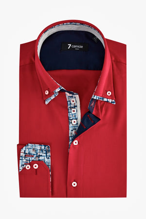 Chemise Homme Marco Polo Iconic Satin Rouge