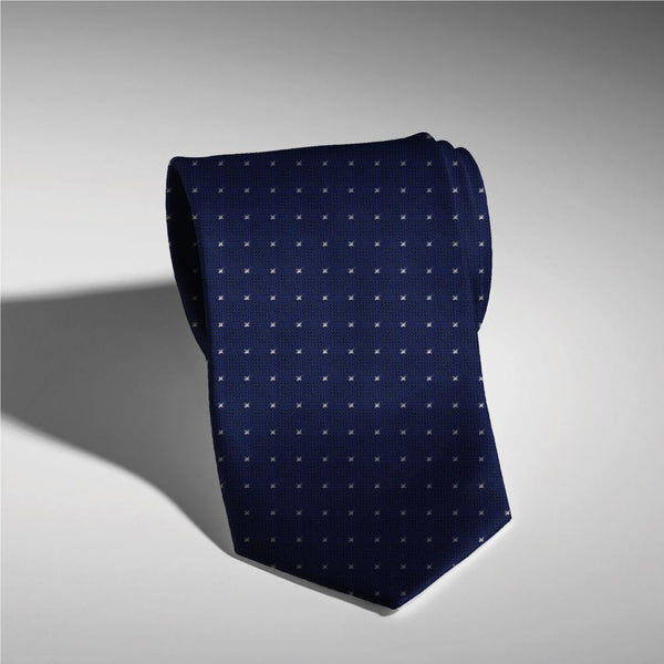 Silk Man Tie Navy Blue Printed