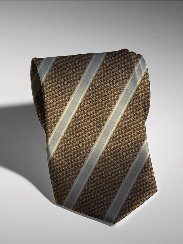 Microfiber Man Tie Brown Stripe