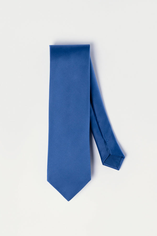 Silk Man Tie Navy Blue Plain