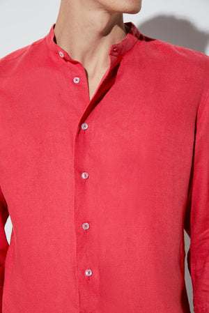 Camisa Hombre Caravaggio Essential Lino Rojo