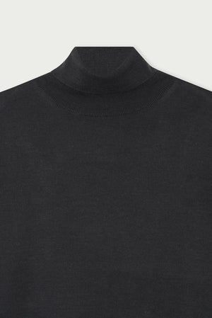 Maglia Uomo Collo Alto Misto Lana  Unito Grigio Scuro