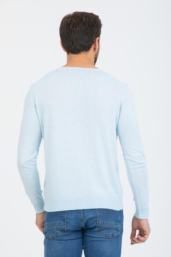 Microfiber Man Sweater Light Blue