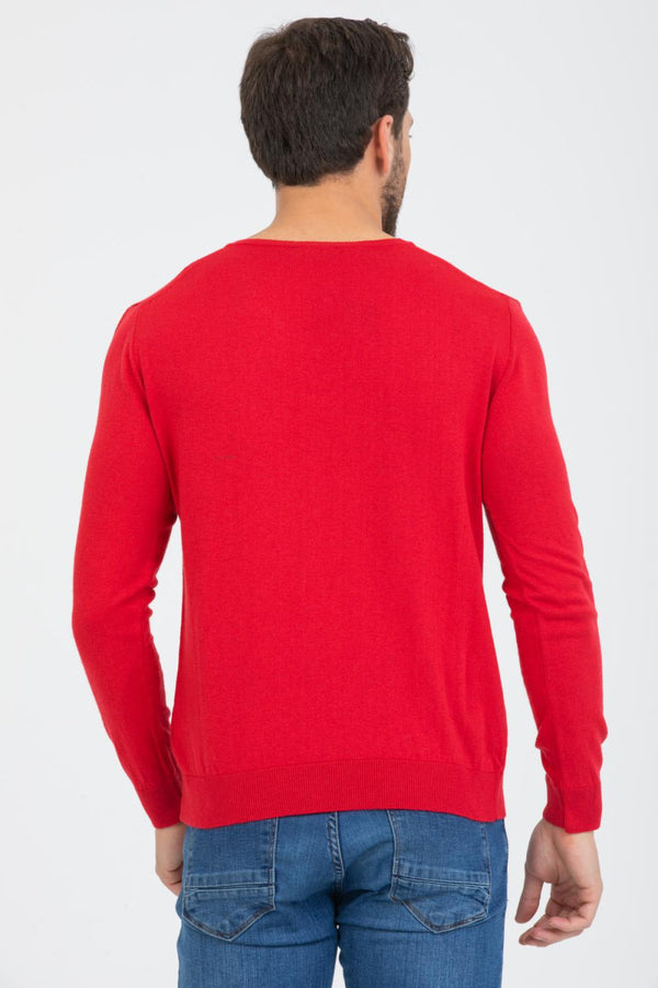 Maglione Uomo Microfibra Rosso