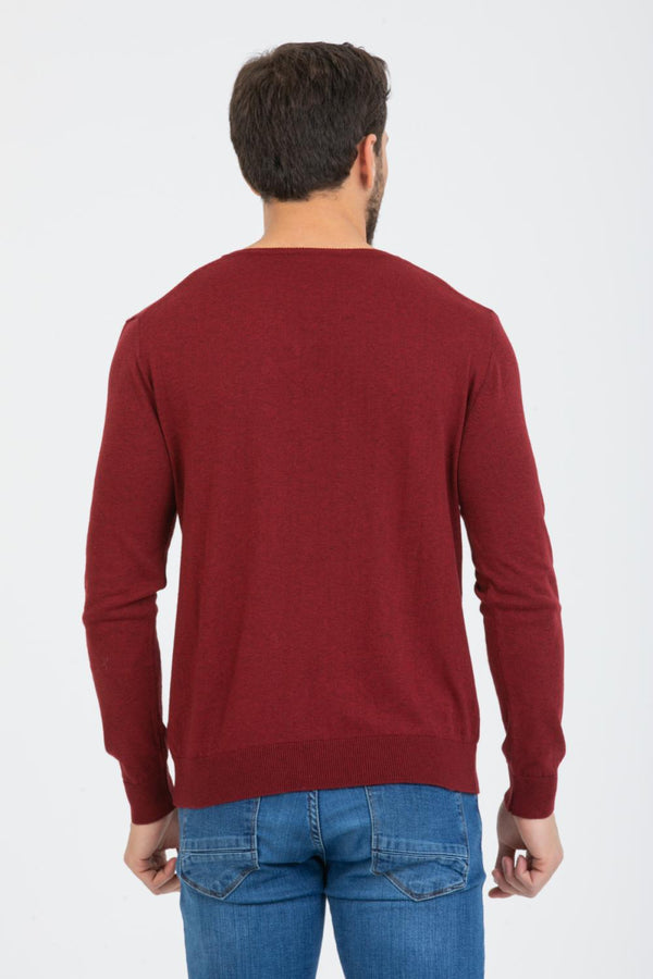 Herren Pullover Mikrofaser Rot