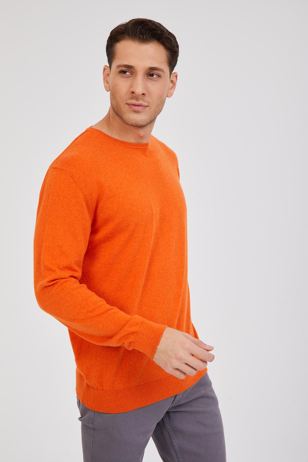 Maglione Uomo Microfibra Arancione – Camicie