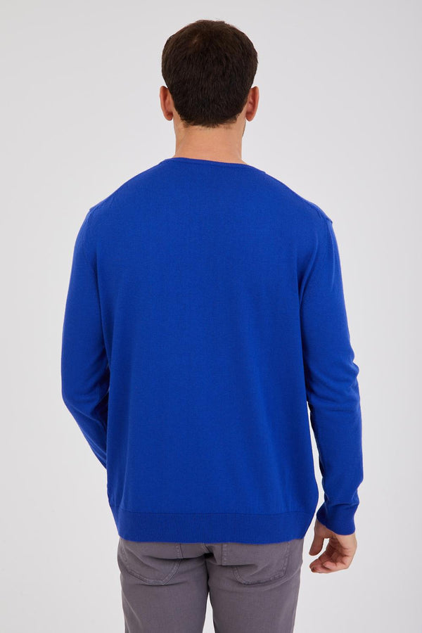 Microfiber Man Sweater Navy Blue