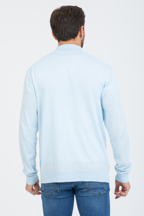 Sueter Hombre Microfibra Azul Claro