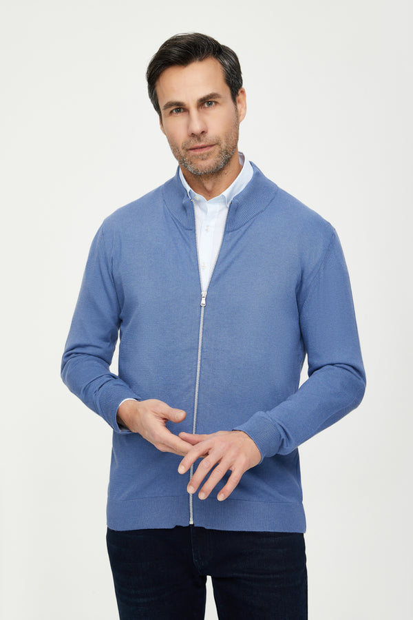 Microfiber Man Sweater Blue