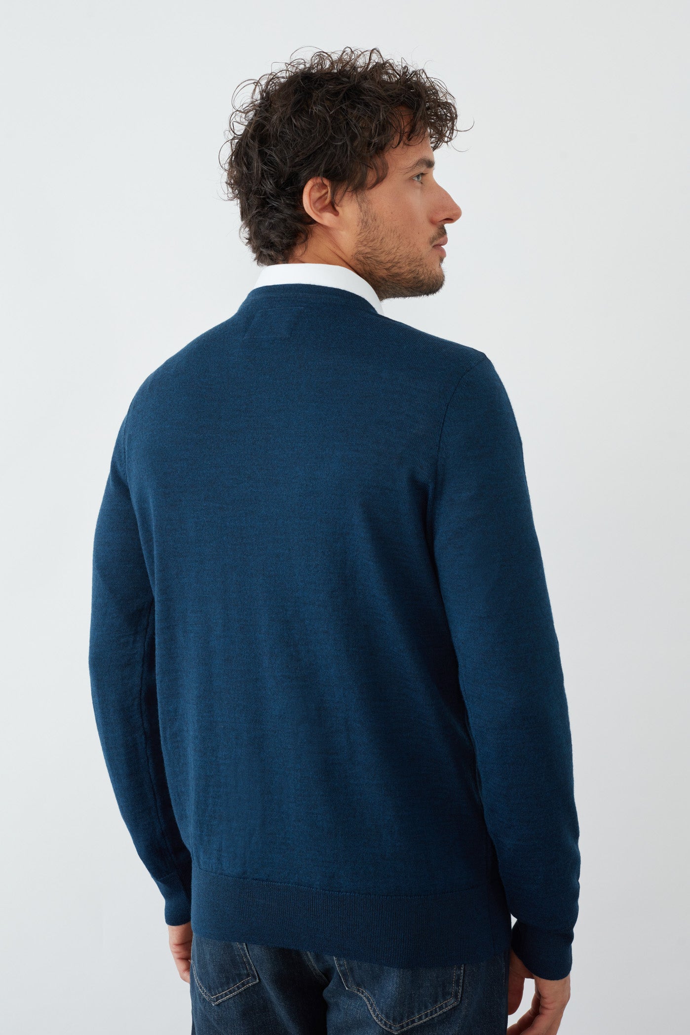 Il Granchio Pullover Uomo Manica Lunga Scollo A V Cotone Il Granchio Pullover Uomo Manica Lunga Scollo A V Cotone