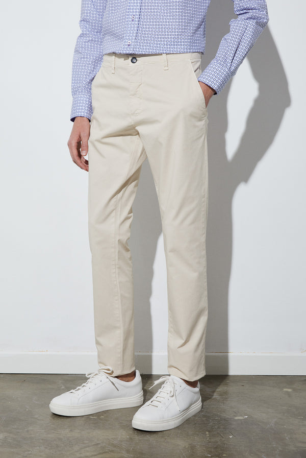 Pantalon Homme Coton extensible Beige