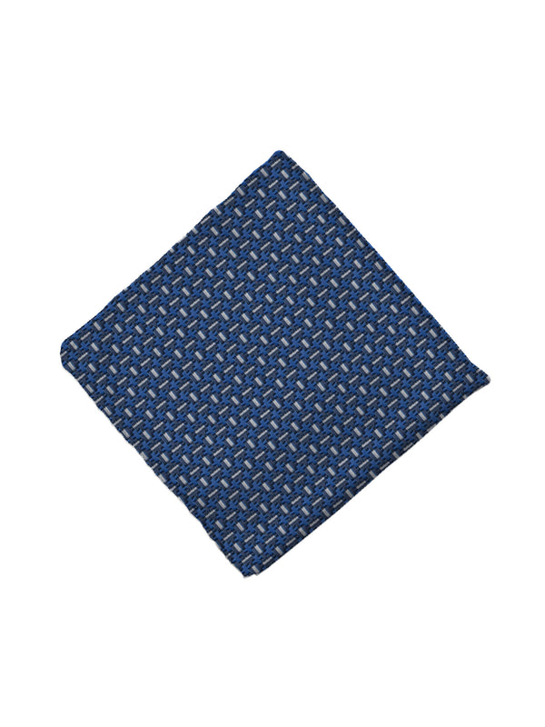 Pochette Uomo in Seta Blu Navy a fantasia