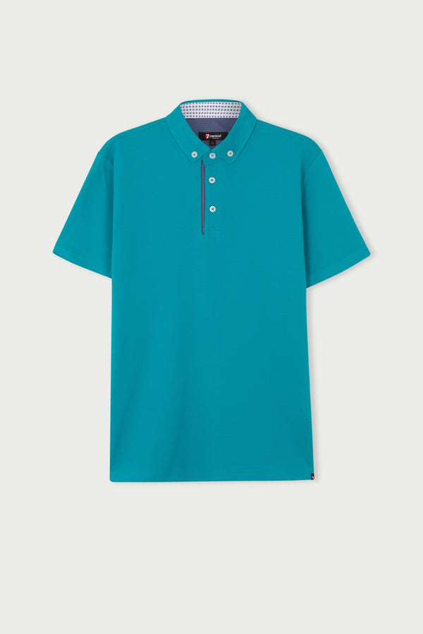 Herren Polo Baumwolle Grun