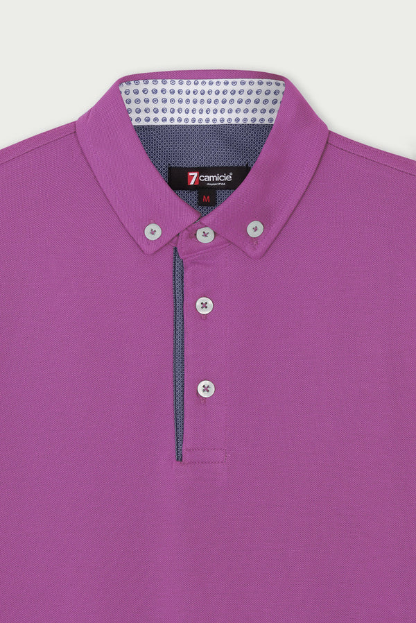 Polo Uomo Cotone Viola