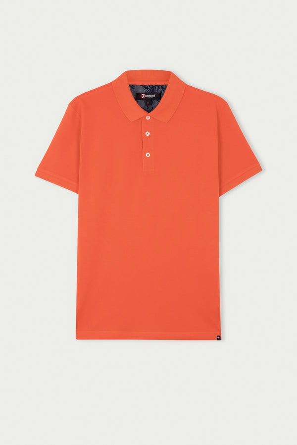 Polo Hombre Algodon Naranja