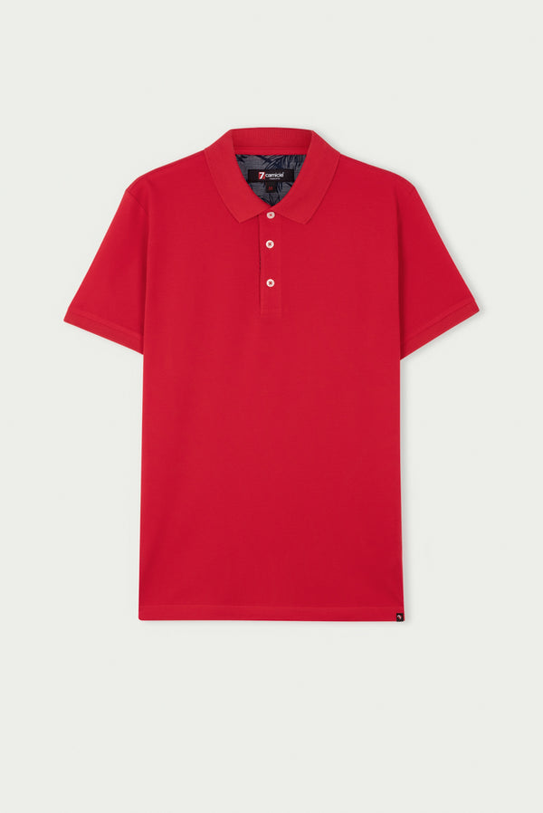 Herren Polo Baumwolle Rot