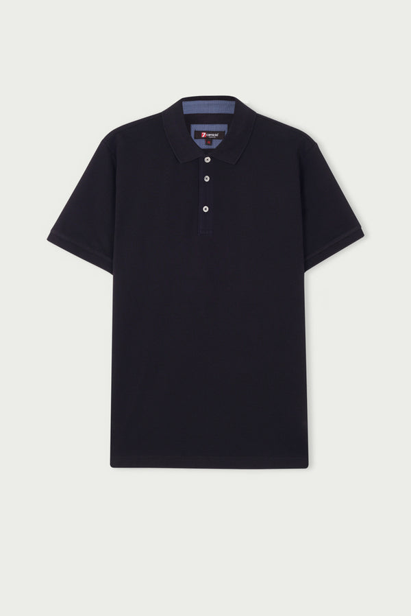 Herren Polo Baumwolle Blau