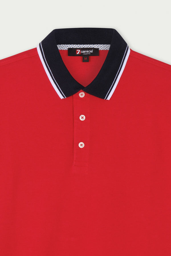 Polo Uomo Cotone Rosso