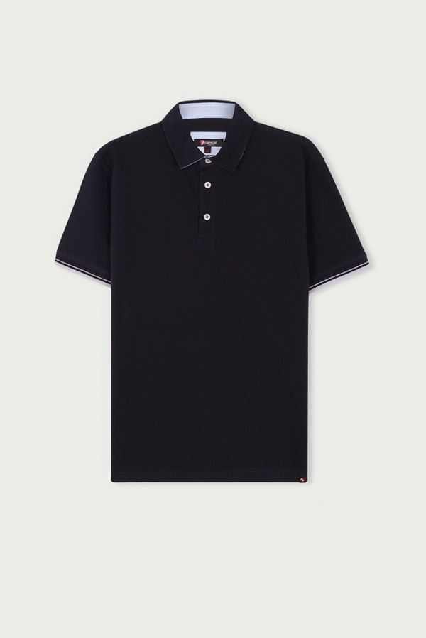 Herren Polo Baumwolle Blau