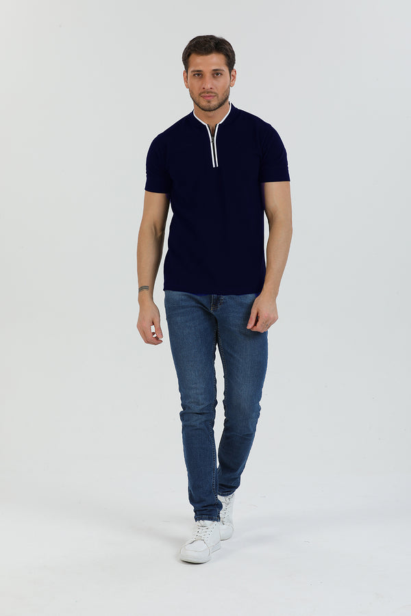 Cotton Man Polo Blue