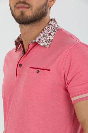 Polo Hombre Algodon Rosa